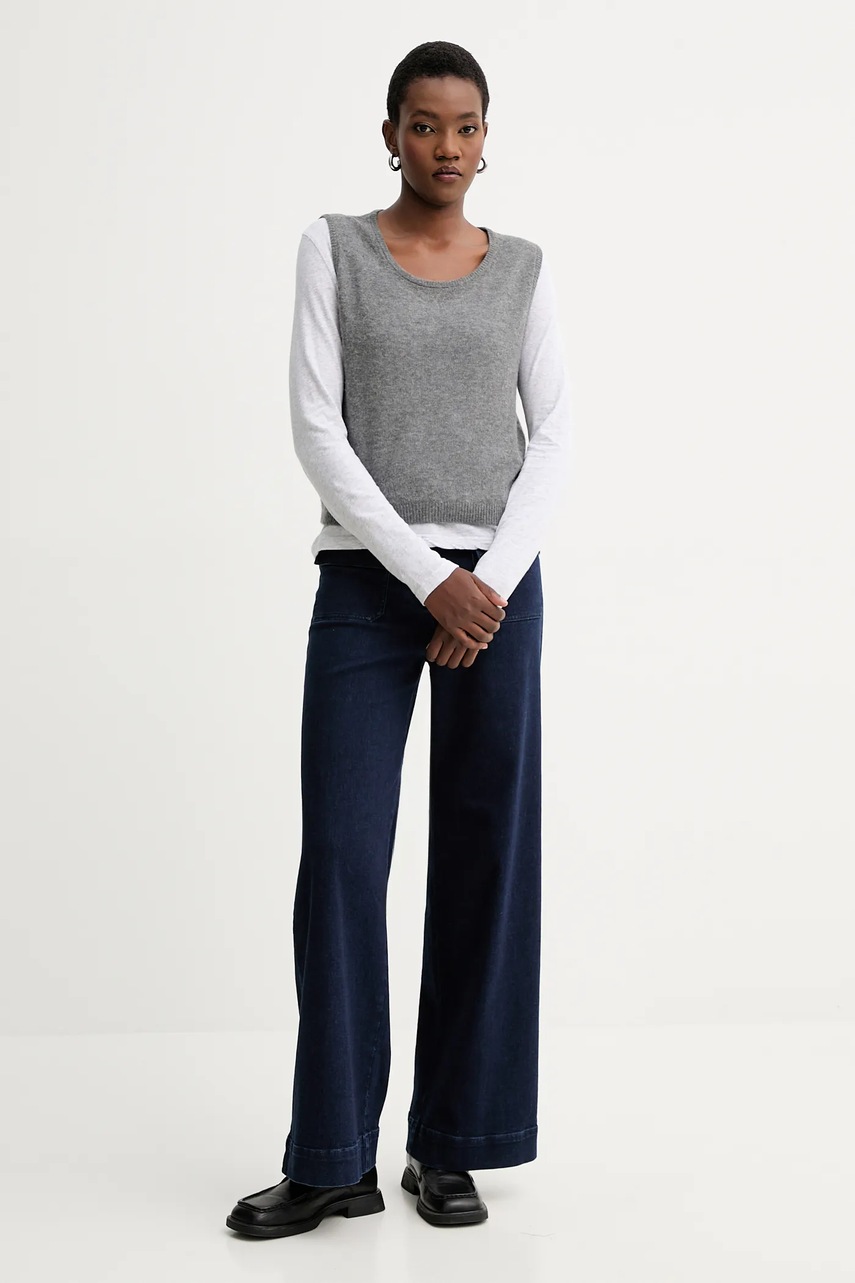 Жилетка с шерстью American Vintage цвет серый лёгкая DUM18B