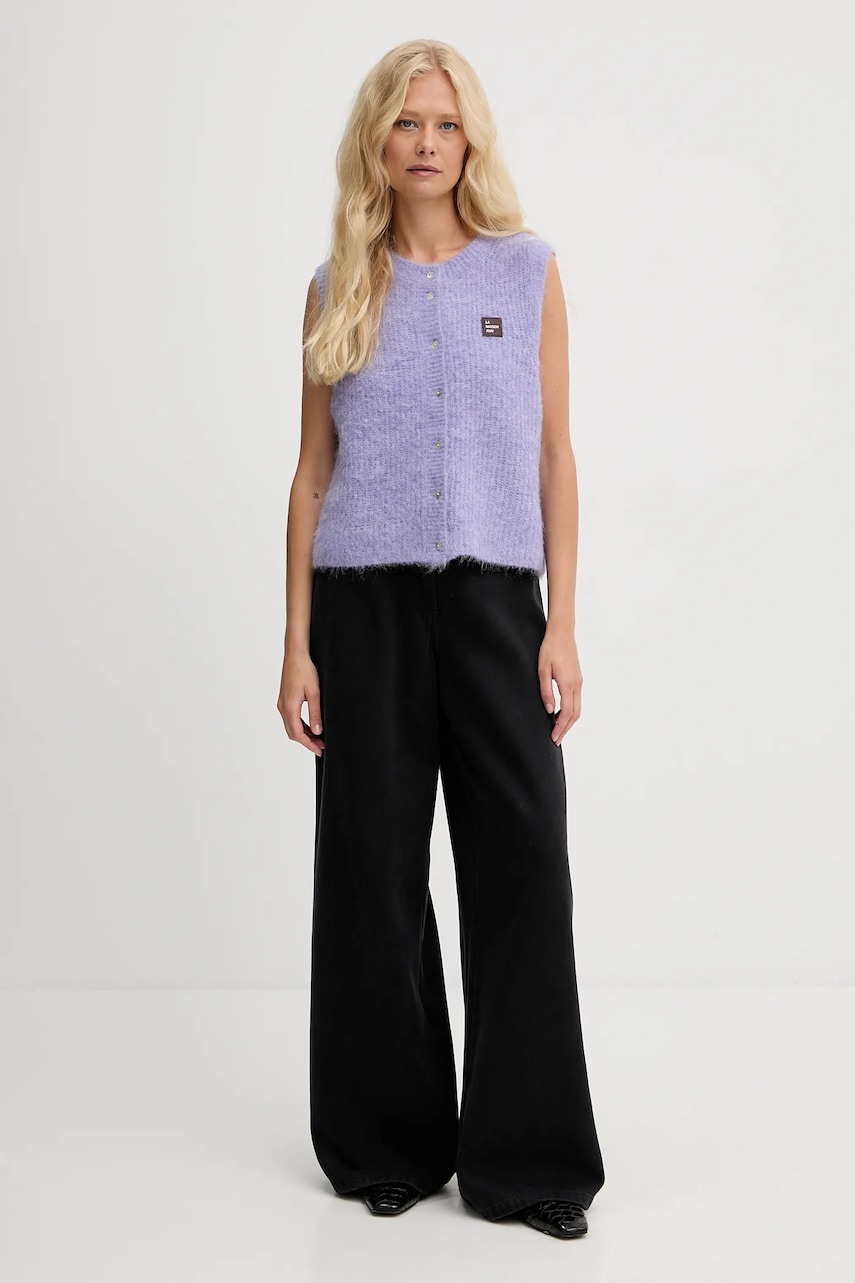 Жилетка с примесью шерсти American Vintage цвет фиолетовый лёгкое EAST19MC