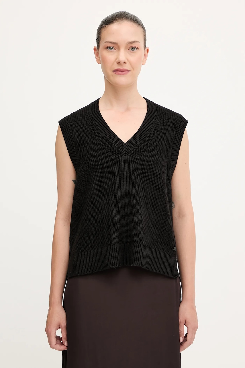 Marc O'Polo vestă din bumbac culoarea negru, light, 5000006679