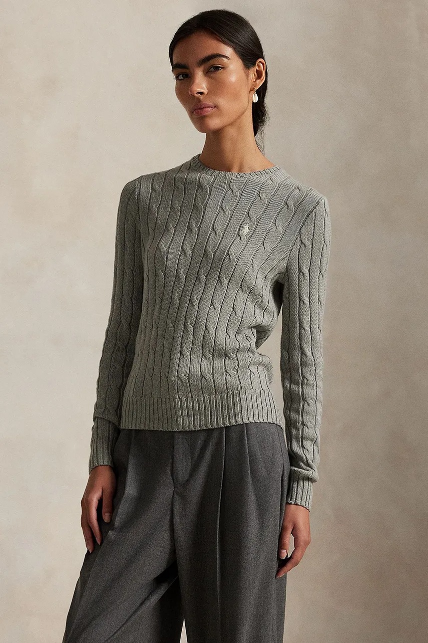 Levně Svetr s příměsí kašmíru Polo Ralph Lauren šedá barva, 211971795