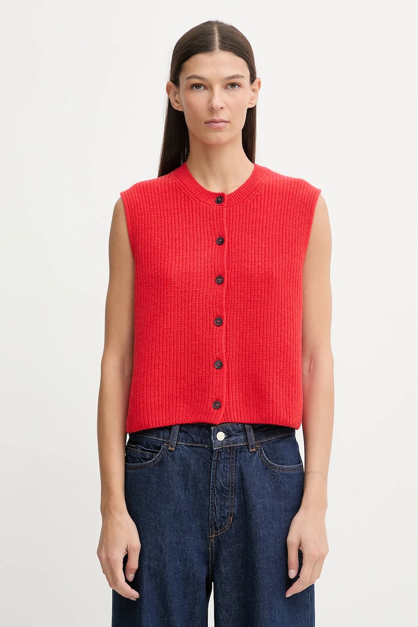 Marc O'Polo vestă din amestec de lână culoarea roșu, M00609065023