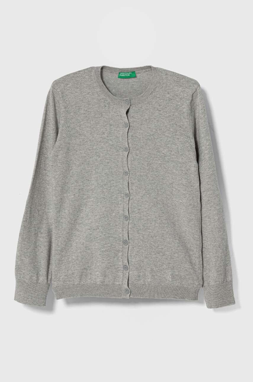 United Colors of Benetton cardigan copii culoarea gri, light