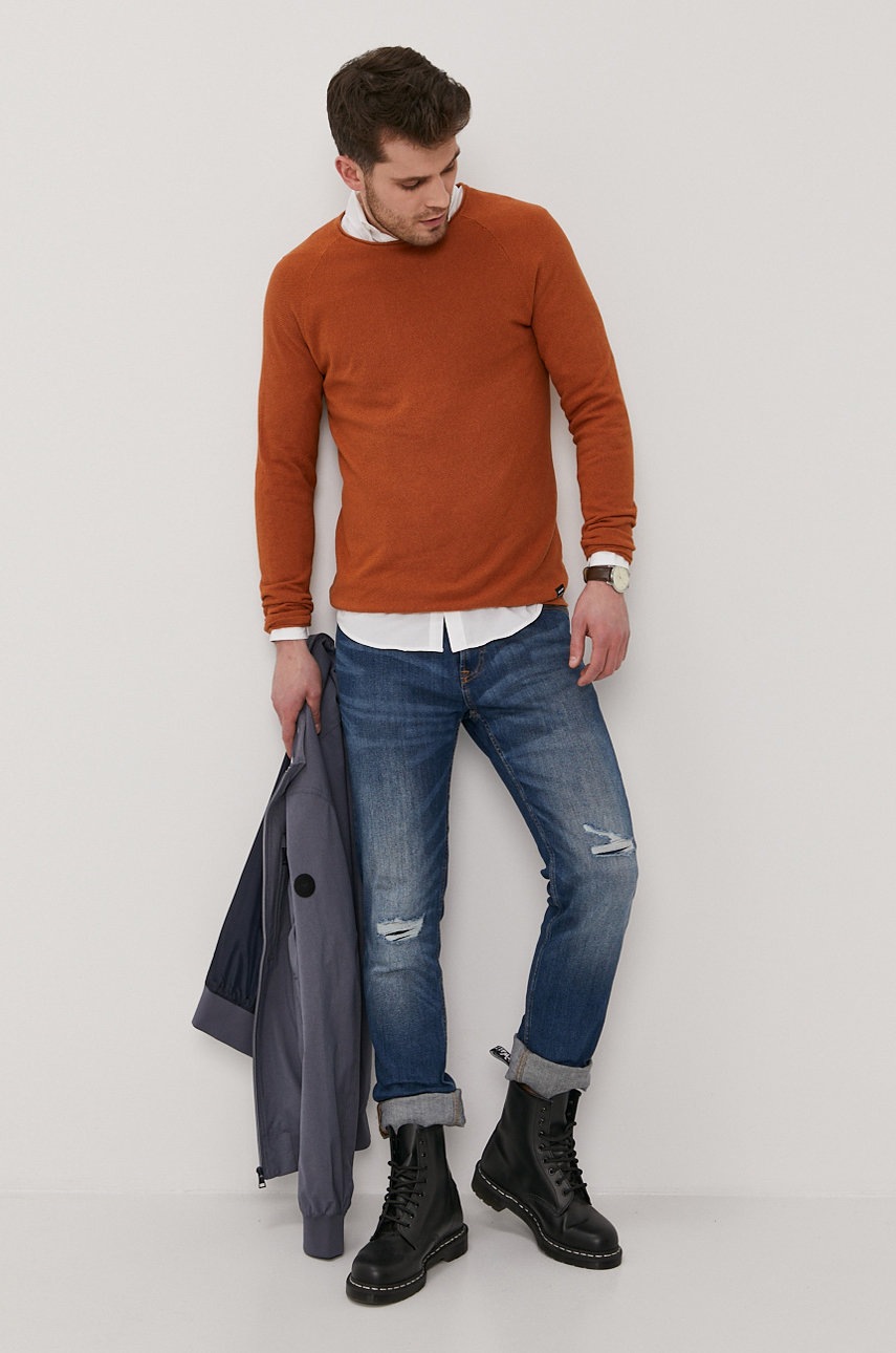 

Свитер Jack & Jones мужской цвет коричневый лёгкий