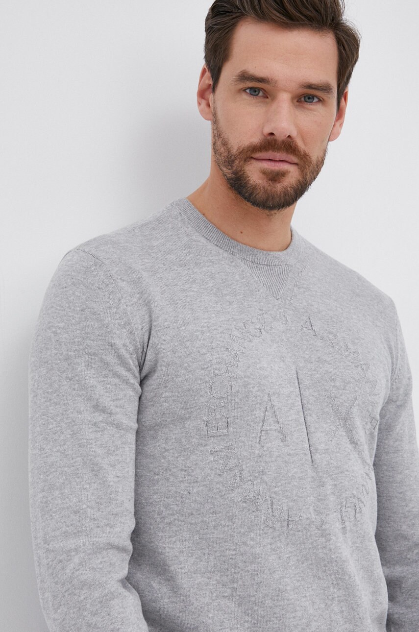 Armani exchange pulover bărbați, culoarea gri, light