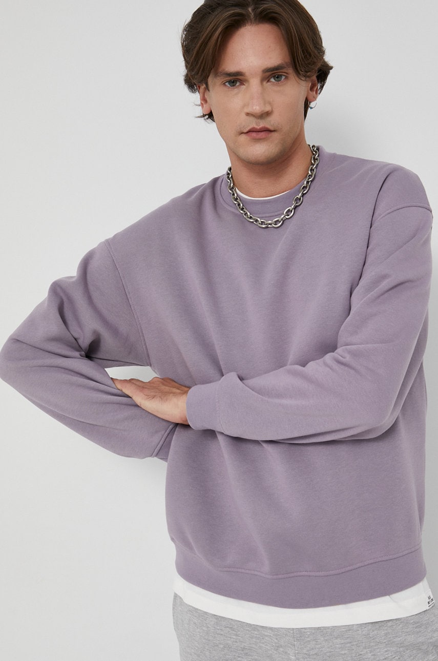 Jack & jones bluză bărbați, culoarea violet, material neted