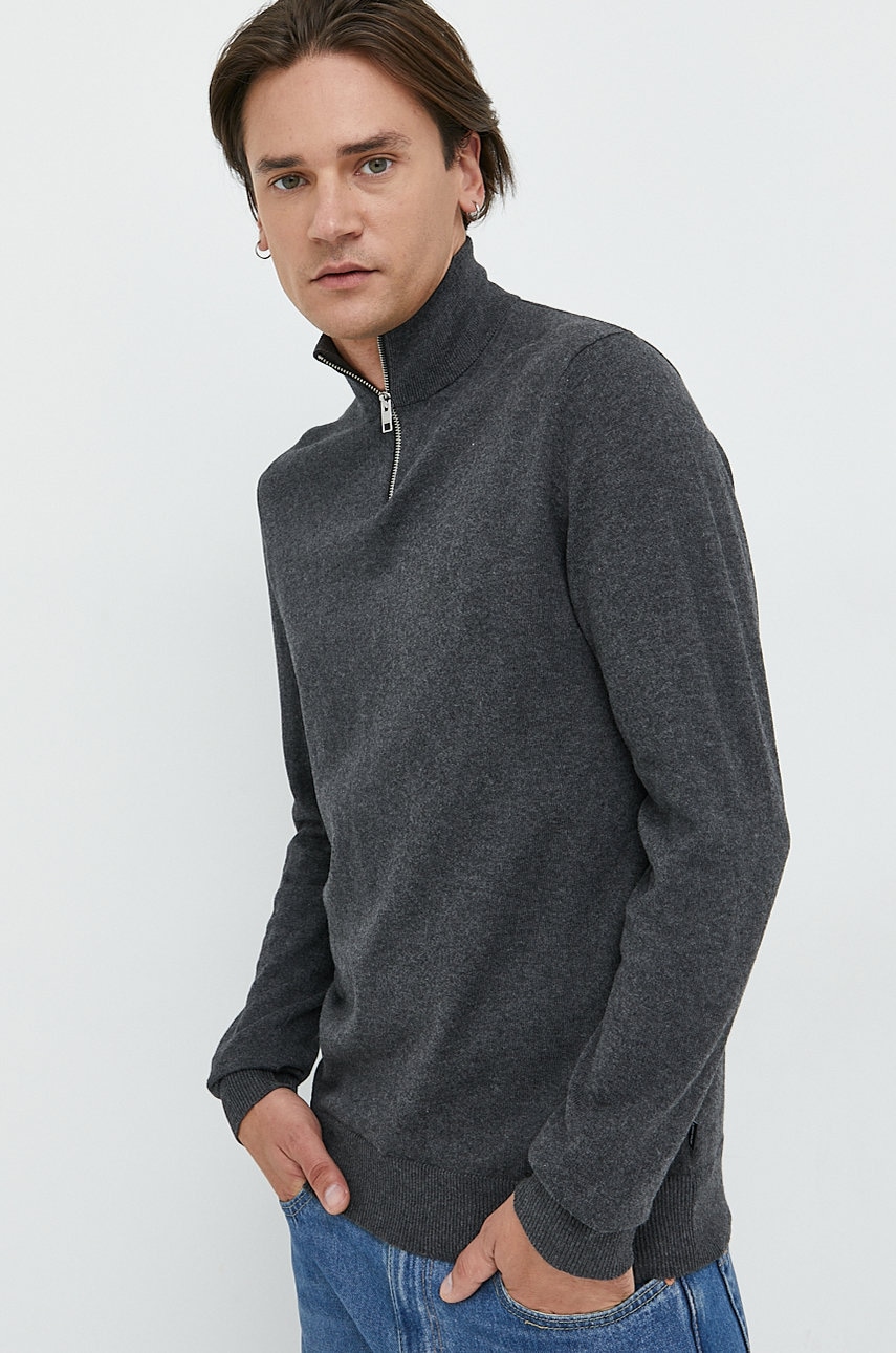 Jack & jones pulover barbati, culoarea gri, light, cu turtleneck