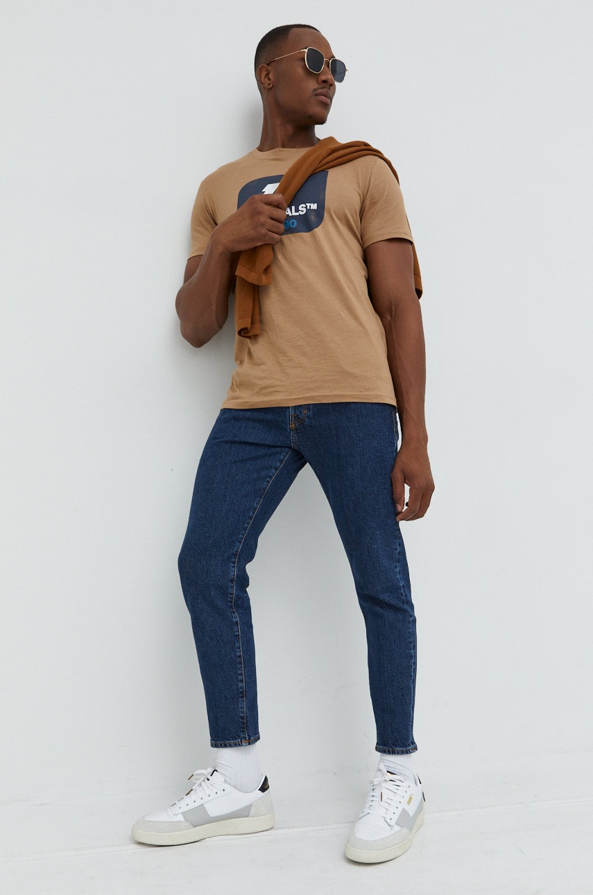 

Бавовняний светер Jack & Jones чоловічий колір коричневий легкий