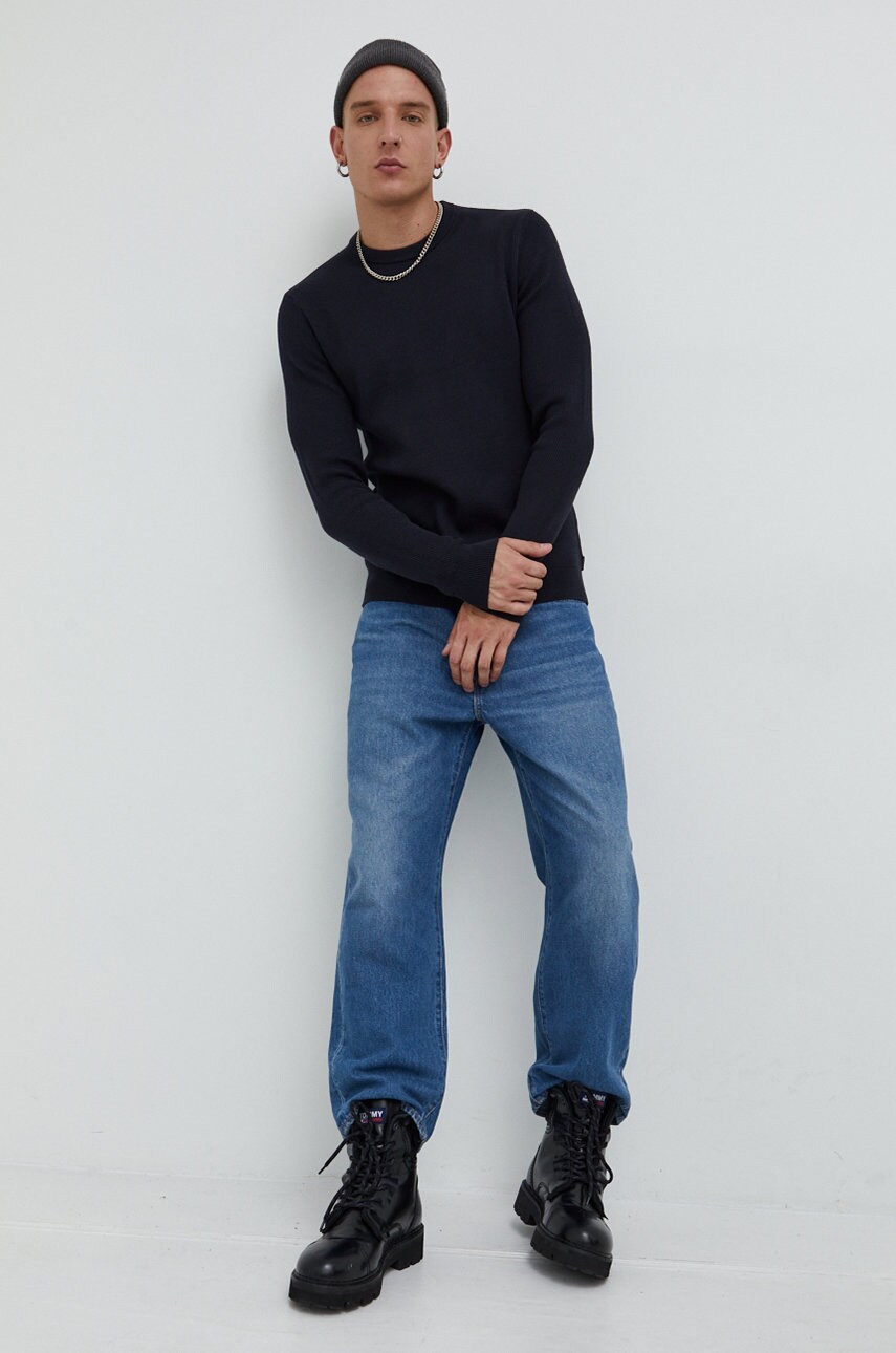 Only & sons pulover barbati, culoarea albastru marin,