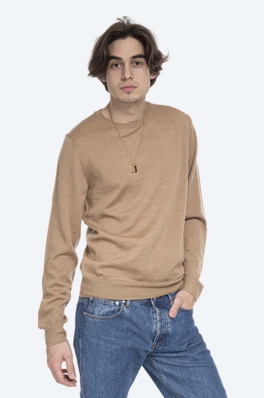 A.P.C. pulover de lână Pull King bărbați, culoarea bej, light WVAWM.H23628-BEIGE