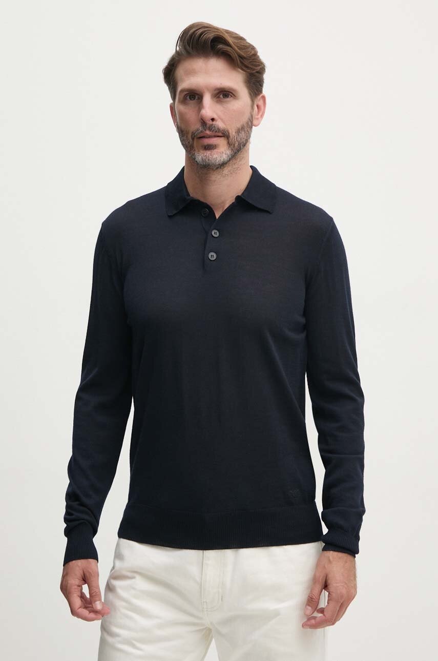 Emporio Armani pulover de lana barbati, culoarea albastru marin, light, 8N1MV6 1M67Z