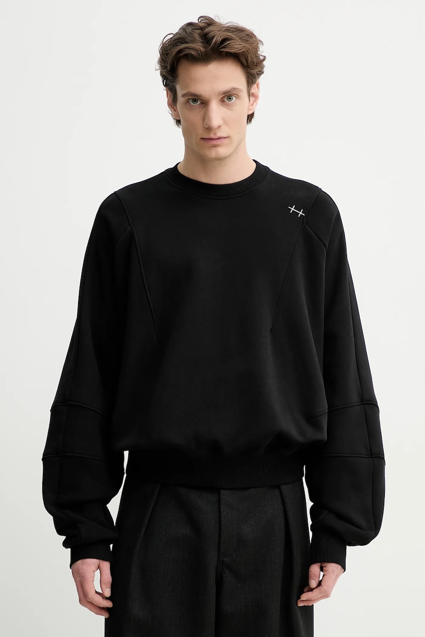Heliot Emil hanorac de bumbac bărbați, culoarea negru, uni, SS25_M_08_062_BLK01_CO Heliot Emil hanorac de bumbac bărbați, culoarea negru, uni, SS25_M_08_062_BLK01_CO