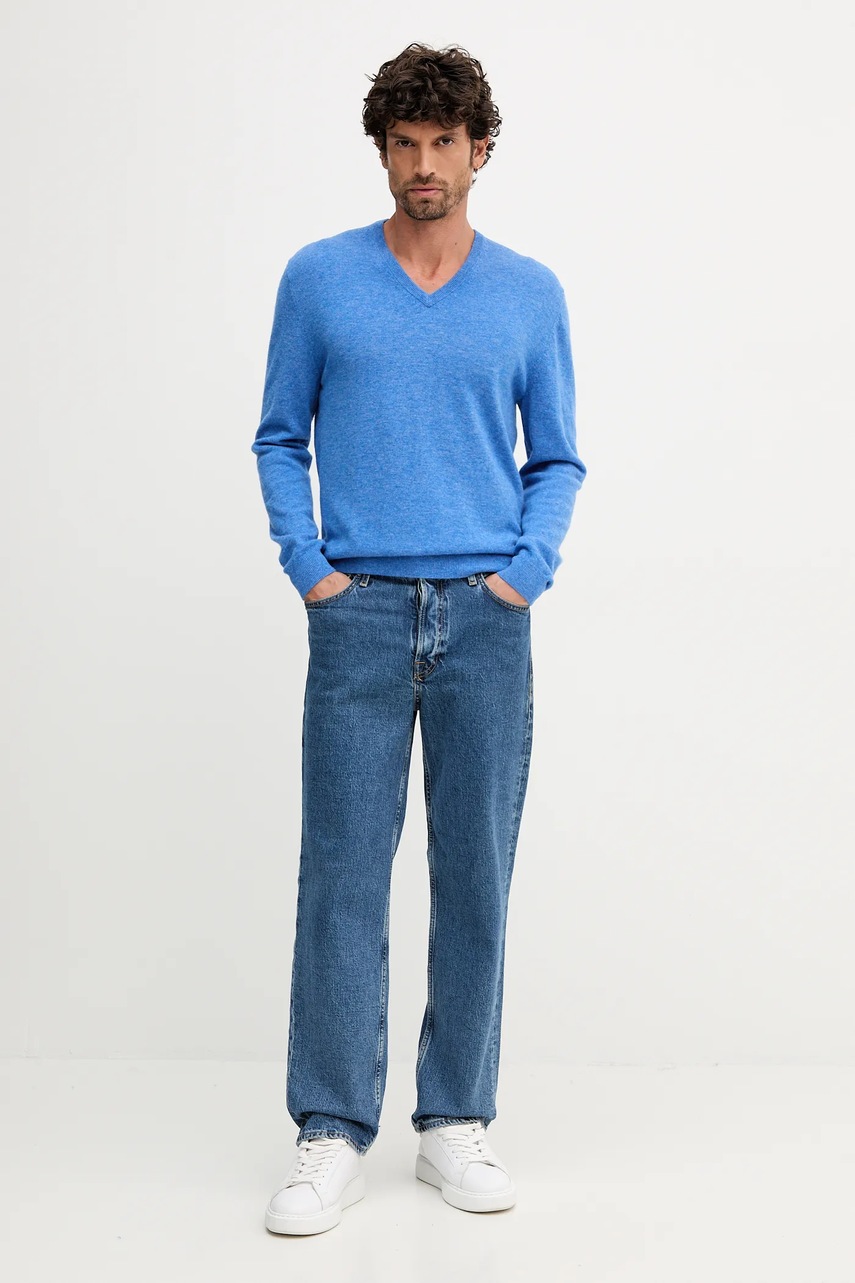 Шерстяной свитер United Colors of Benetton цвет серый  1002U4407