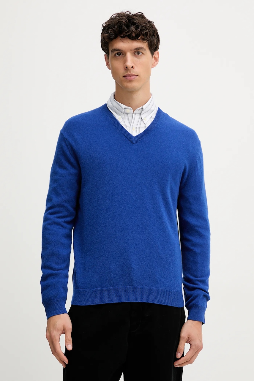Levně Vlněný svetr United Colors of Benetton pánský, šedá barva, 1002U4407