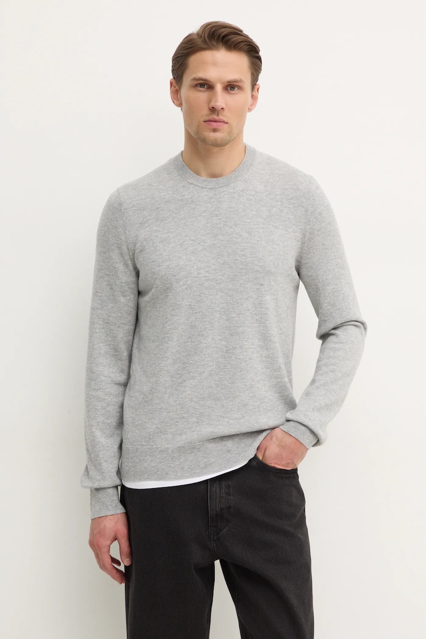 Filippa K pulover de lana barbati, culoarea gri, light, 28926