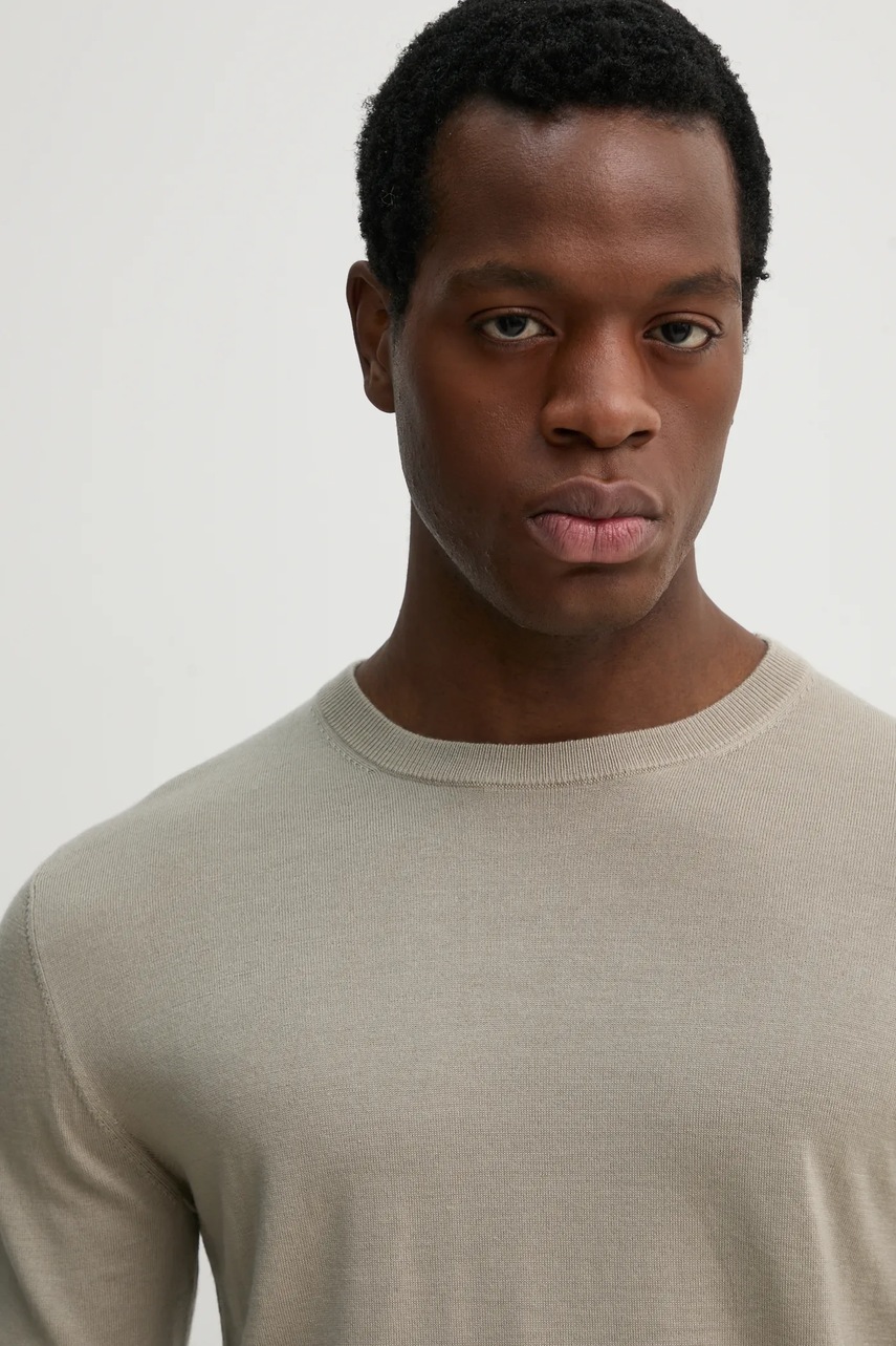 Μάλλινο πουλόβερ Filippa K ανδρικό, χρώμα: γκρι, 28928 φωτογραφία