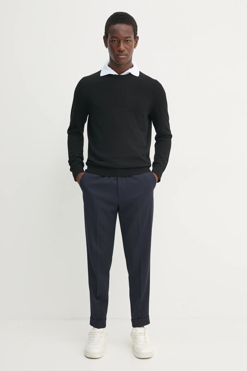 Шерстяной свитер Filippa K мужской цвет чёрный лёгкий 28928 Шерстяной свитер Filippa K мужской цвет чёрный лёгкий 28928