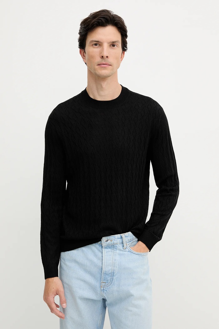 Levně Svetr s příměsí vlny Armani Exchange černá barva, XM000878 AF11982