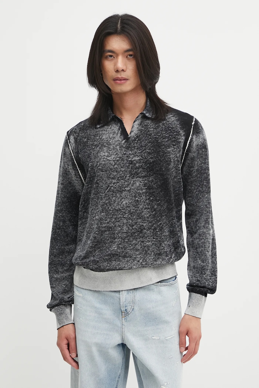 Diesel pulover de bumbac K-LORENZO culoarea negru, light, A14849.0BEAR