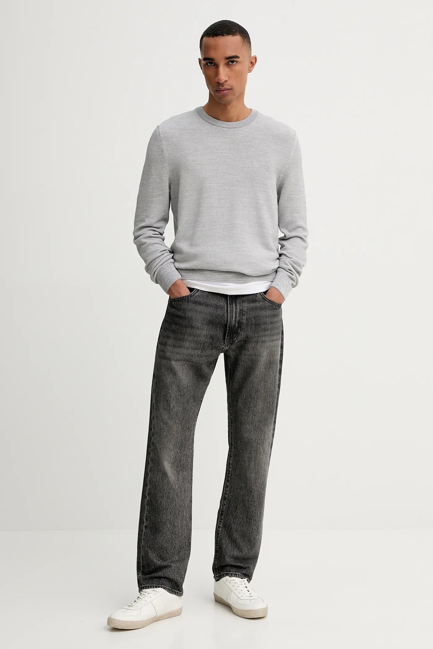 Хлопковый свитер Marc OPolo цвет серый лёгкий B21502360074