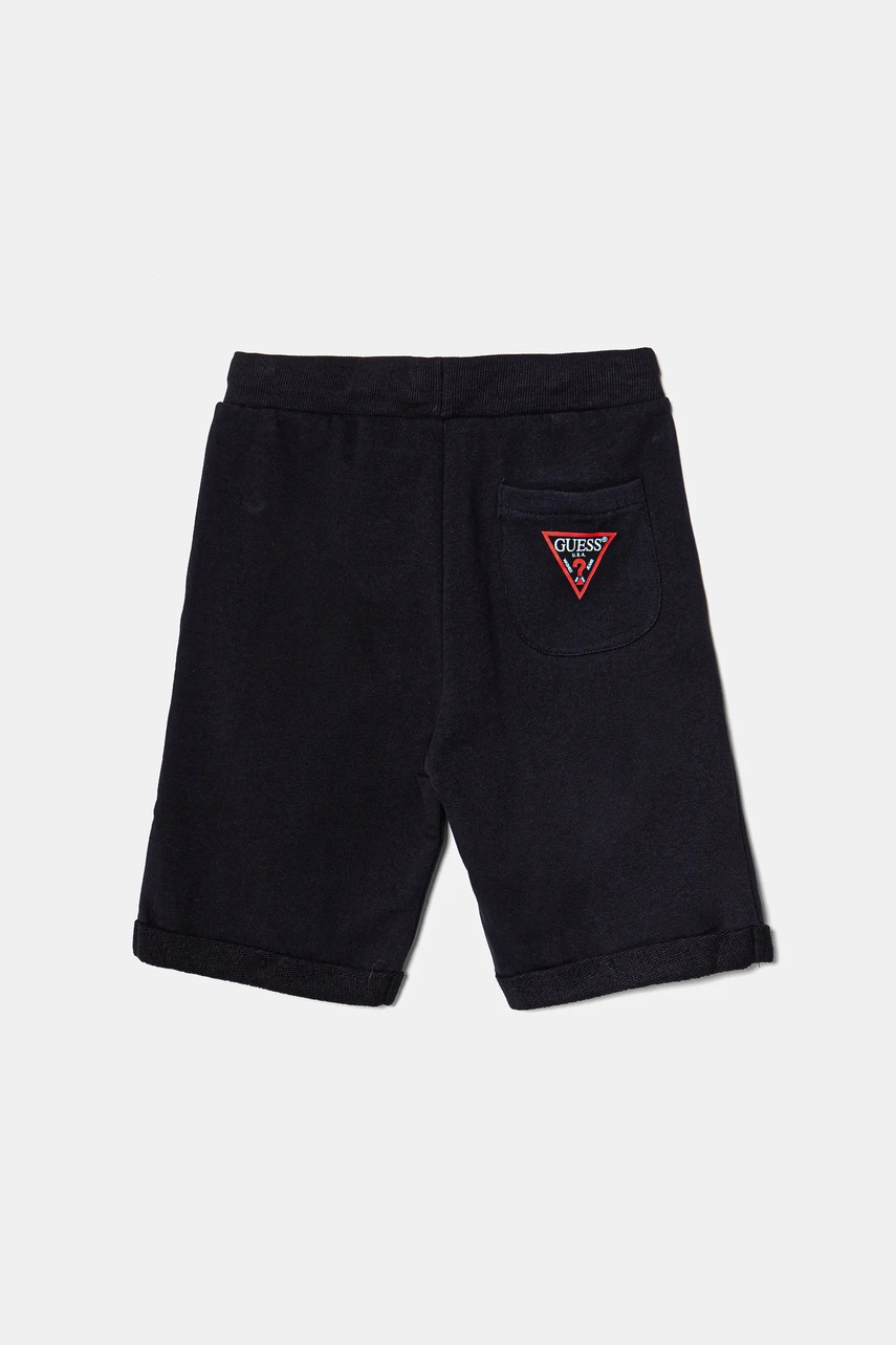 Детские хлопковые шорты Guess цвет синий регулируемая талия L93Q25 KAUG0