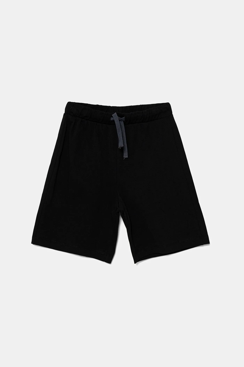 United Colors of Benetton pantaloni scurți din bumbac pentru copii culoarea negru, talie reglabila, 3BL0C903L