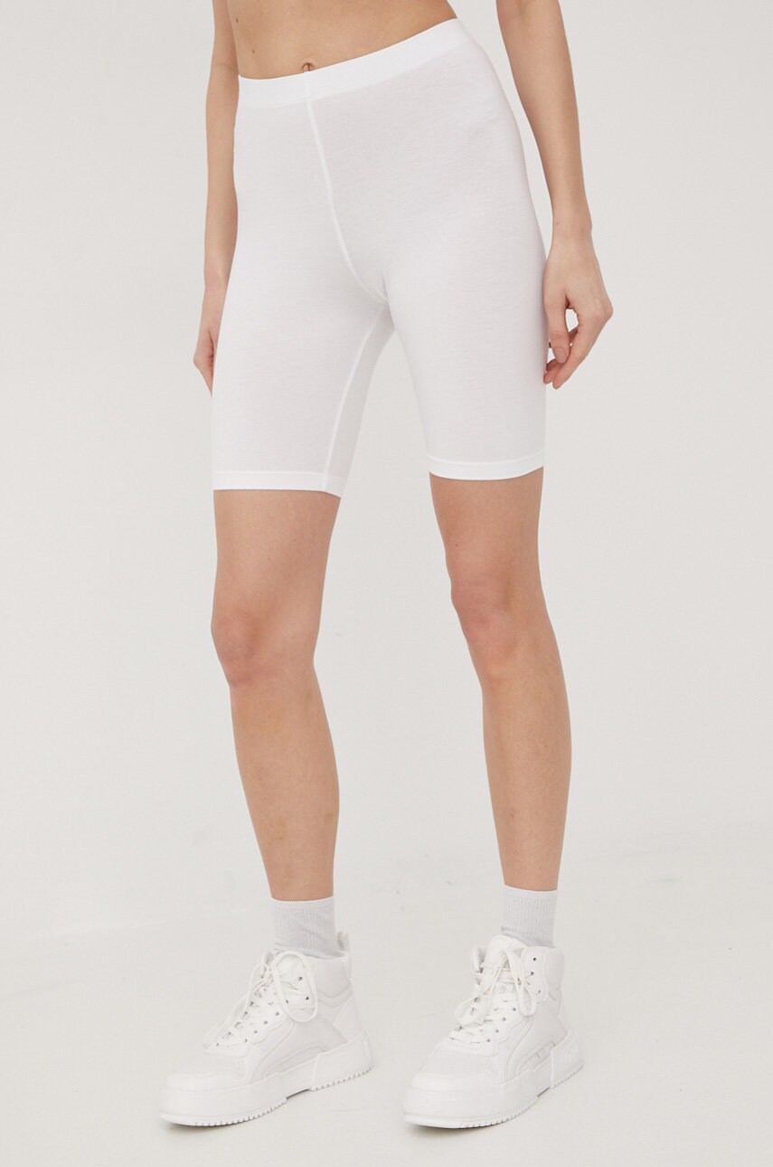 Pieces pantaloni scurti femei, culoarea alb,