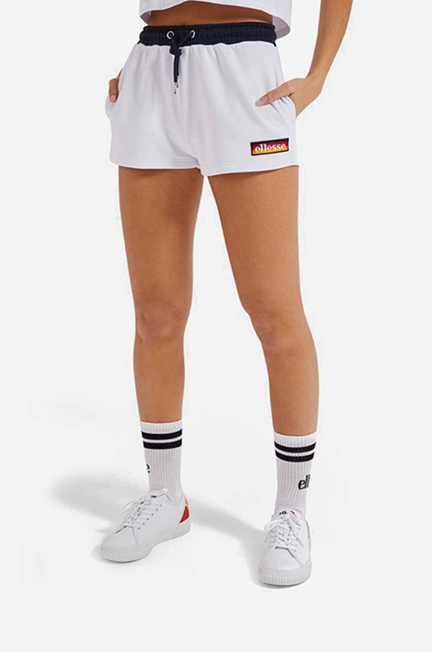 Kraťasy Ellesse Tang dámské, bílá barva, s aplikací, medium waist, SGI11073-WHITE - bílá -  80 