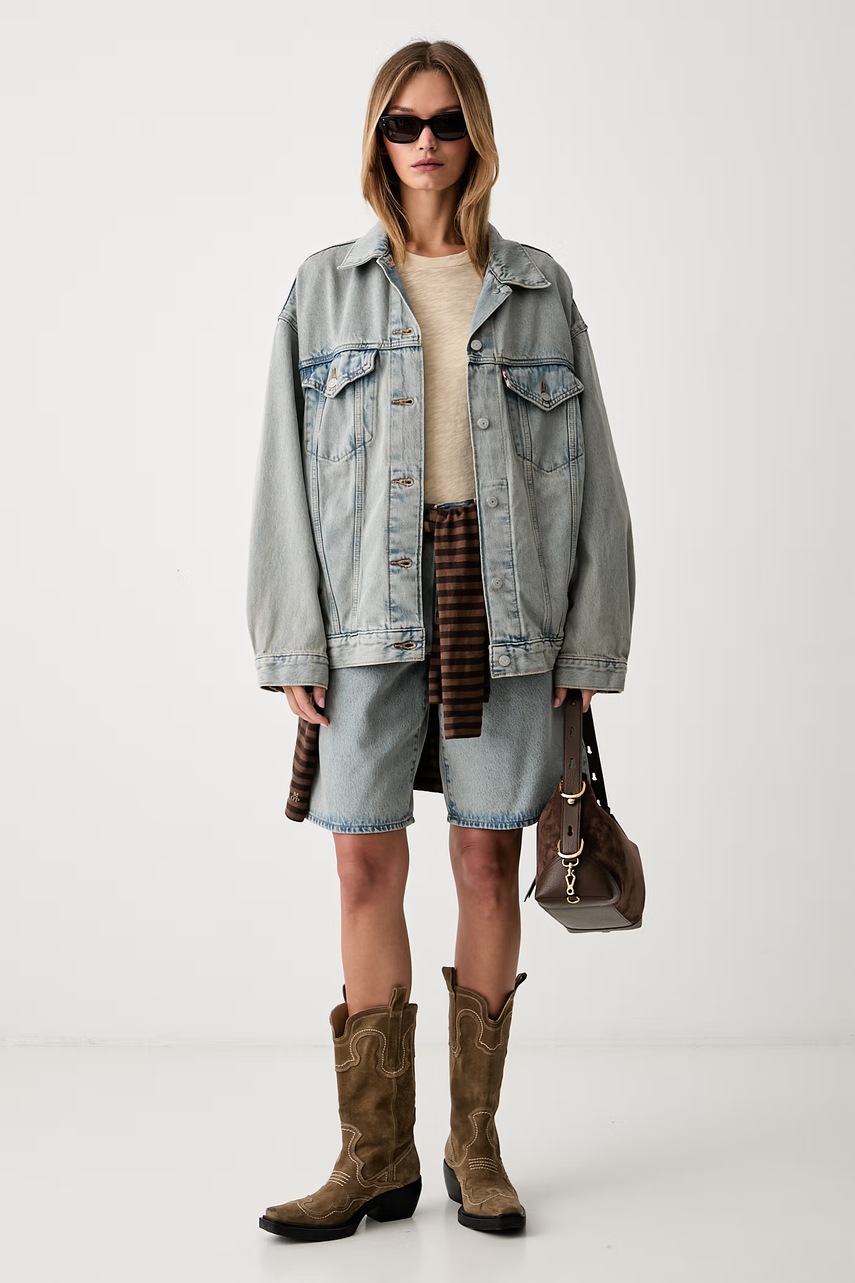Levi's σορτς γυναικεία βαμβακερά SQUARE PEG
