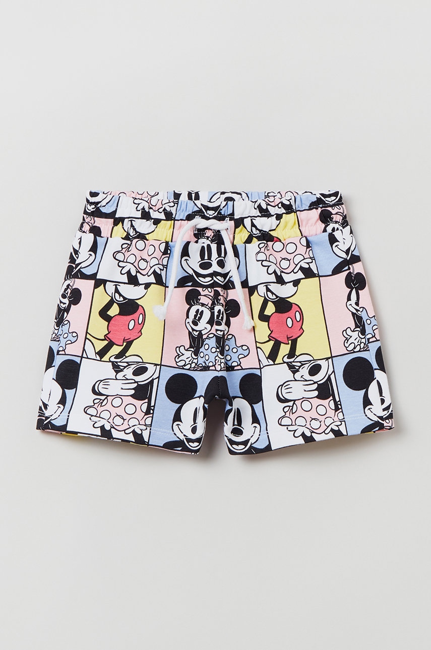 OVS pantaloni scurti copii culoarea galben, modelator