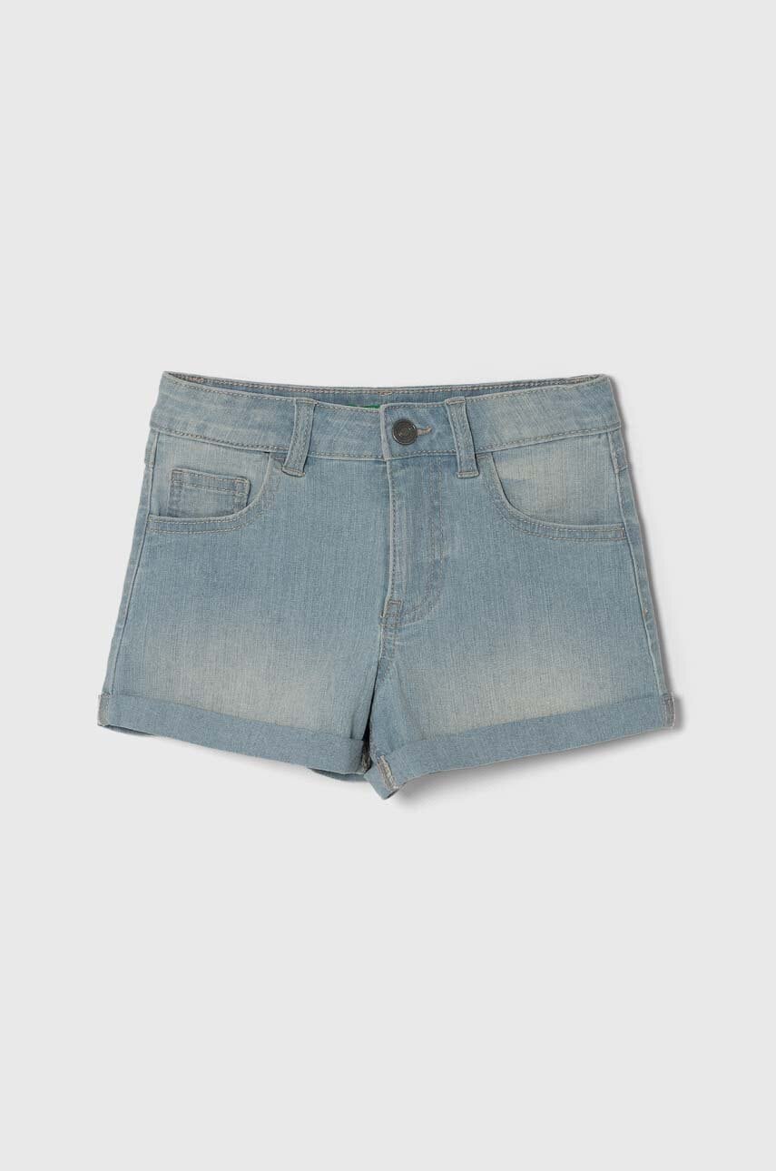 United Colors of Benetton pantaloni scurti din denim pentru copii neted, talie reglabila