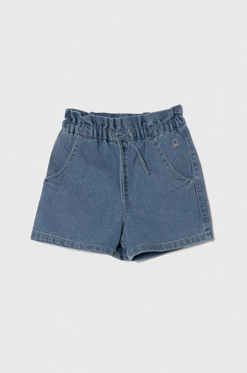 United Colors of Benetton pantaloni scurti din denim pentru copii neted, talie reglabila