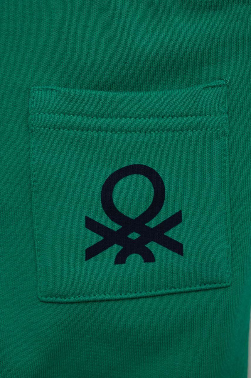 United Colors Of Benetton Pantaloni Scurți Din Bumbac Pentru Copii Culoarea Verde, Neted, Talie Reglabila