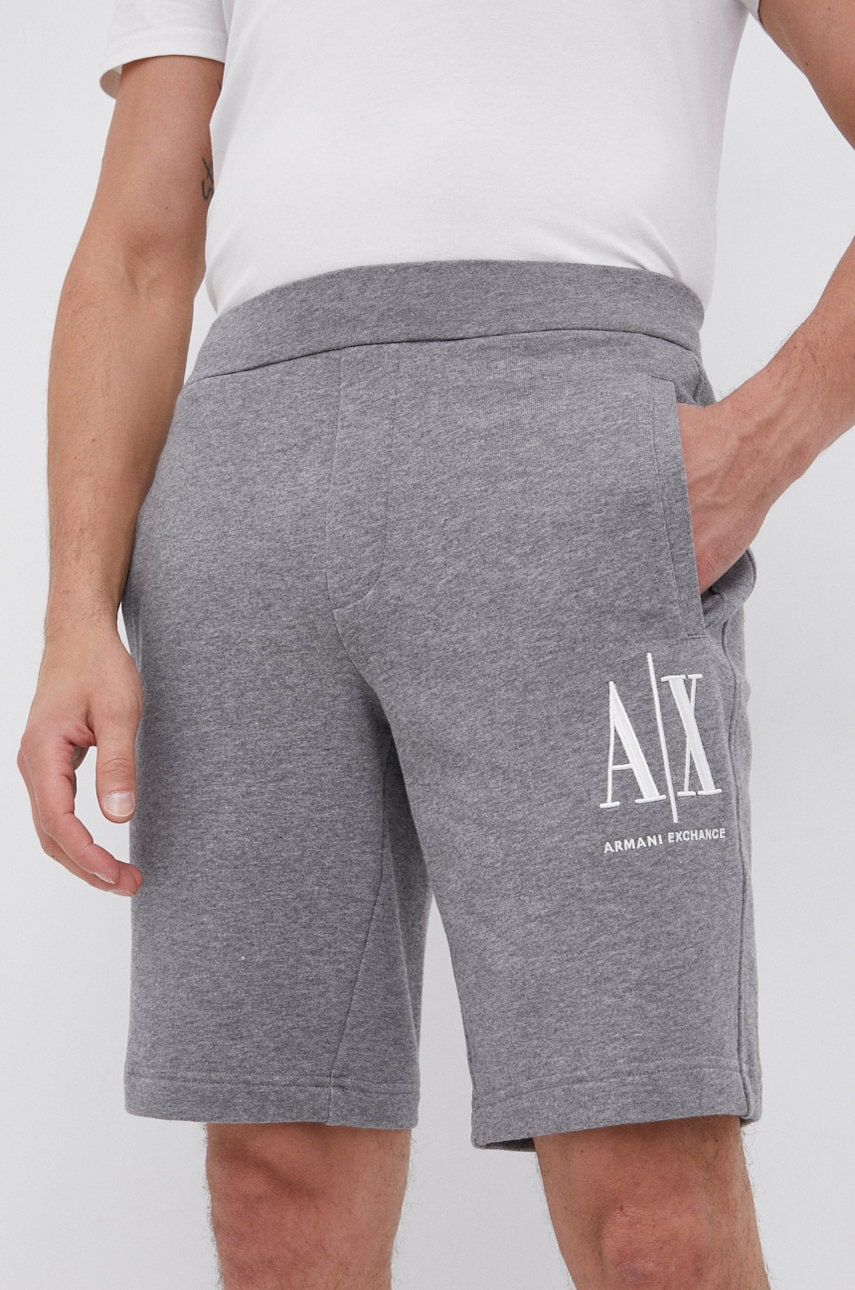 Armani Exchange Pantaloni Scurti Barbati, Culoarea Gri