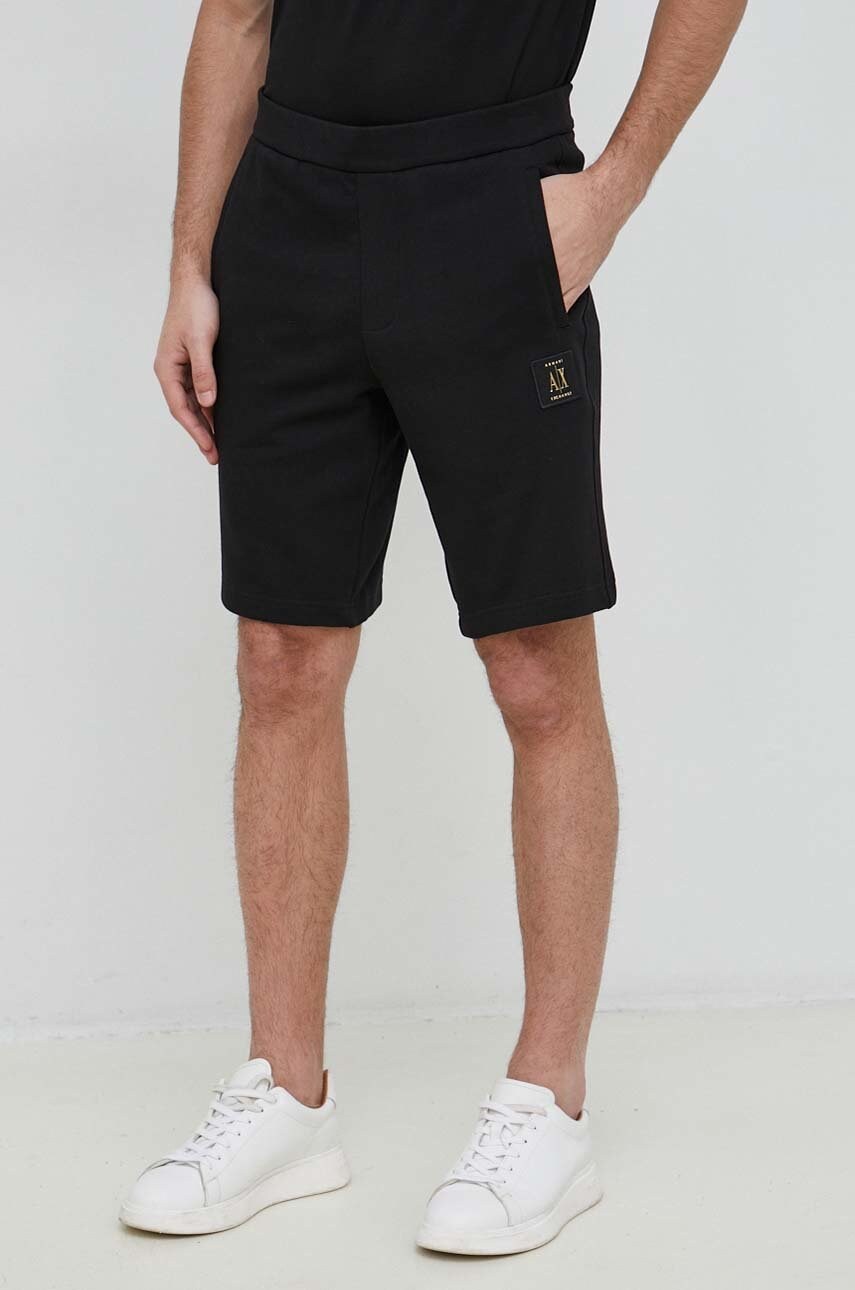 Armani Exchange Pantaloni Scurti Din Bumbac Barbati, Culoarea Negru