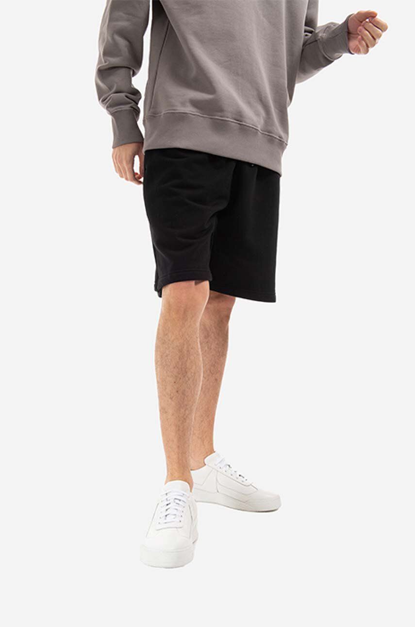 A-COLD-WALL* pantaloni scurți din bumbac Essential Logo culoarea negru ACWMB118-SLATE.GREY