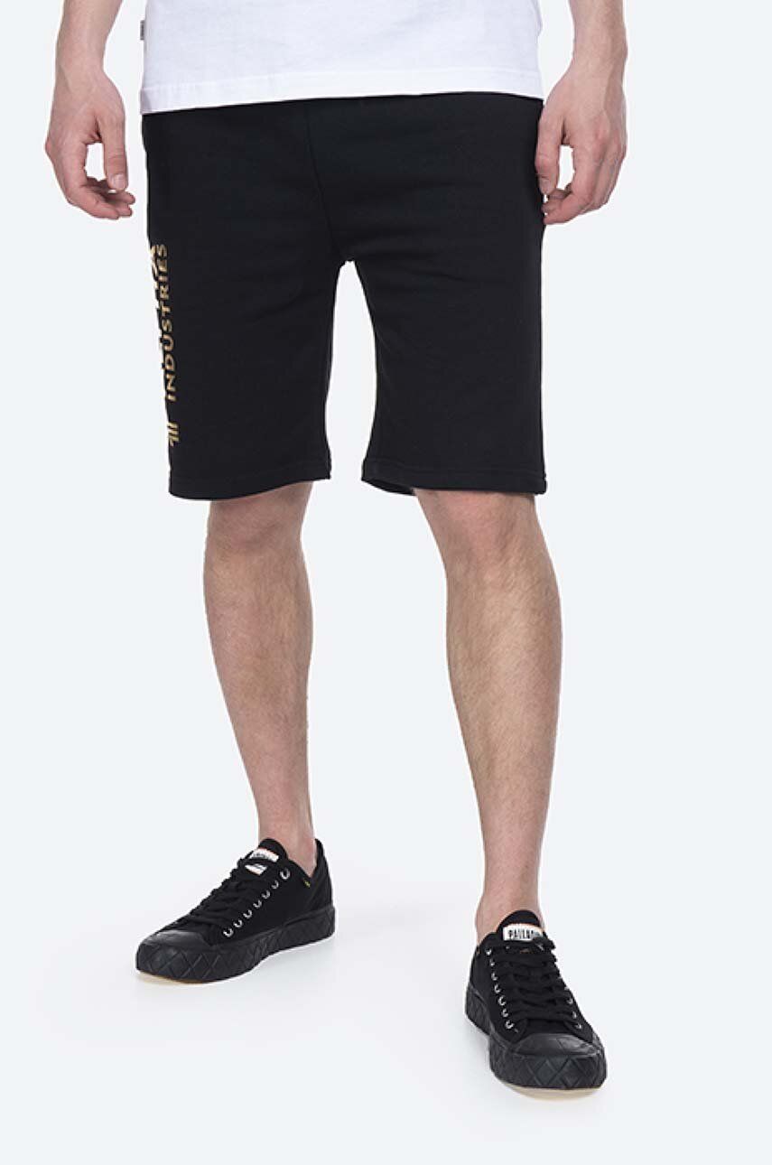Alpha Industries pantaloni scurți Basic barbati, culoarea negru 116364FP.583-black