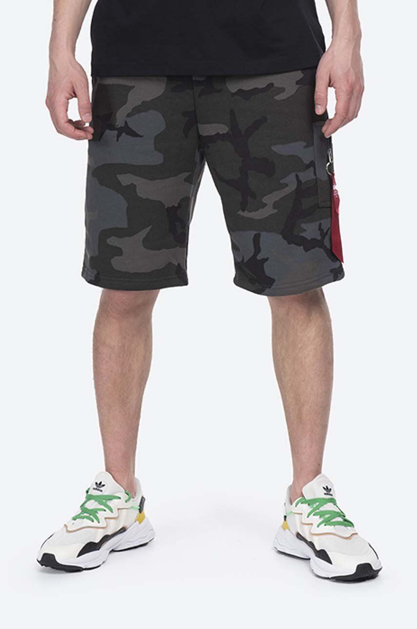 Alpha Industries pantaloni scurți X-Fit Cargo Short Camo bărbați, culoarea gri 166301C.125-grey