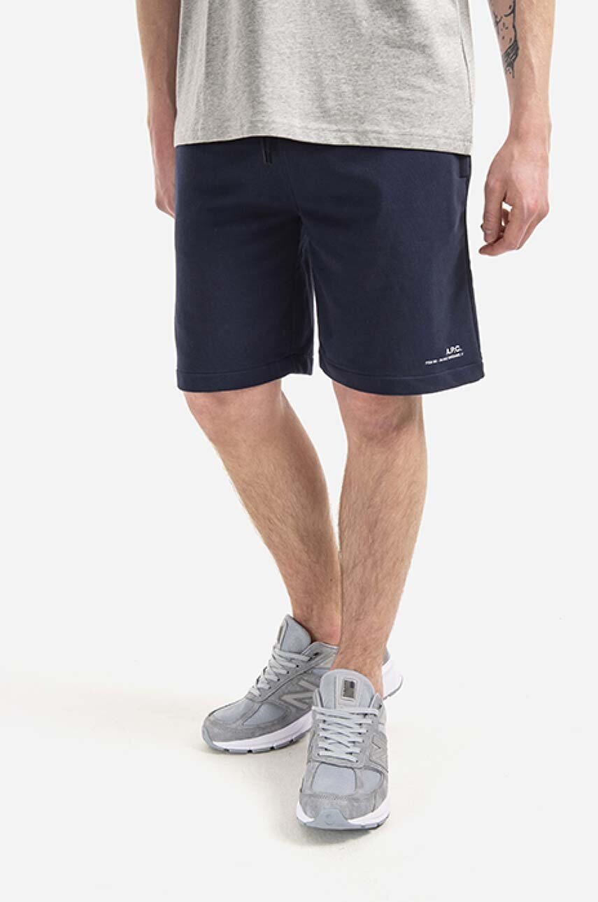 A.P.C. pantaloni scurți din bumbac Item Short culoarea bleumarin COEAS.H10148-DARKNAVY