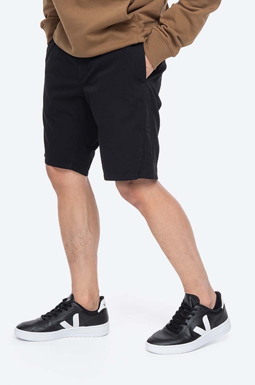 

Памучен къс панталон Norse Projects Aros Light Twill Shorts в черно, Черен