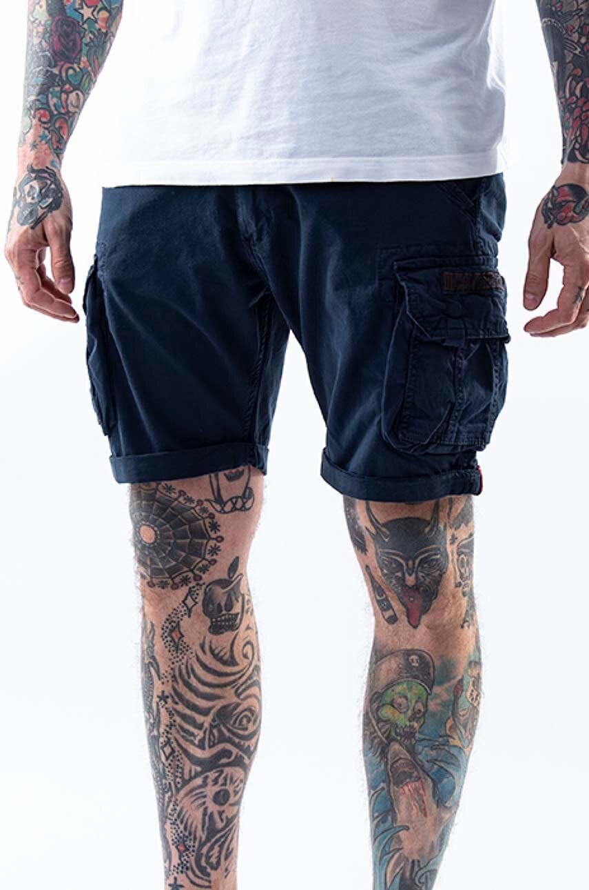 Alpha Industries pantaloni scurți din bumbac culoarea albastru marin 176203.07-navy