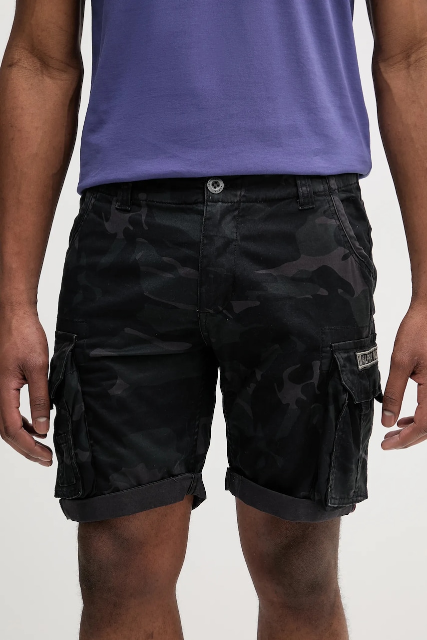 Alpha Industries pantaloni scurți din bumbac Alpha Industries Crew Short Camo 196201 125 culoarea negru 196201.125-black Alpha Industries pantaloni scurți din bumbac Alpha Industries Crew Short Camo 196201 125 culoarea negru 196201.125-black