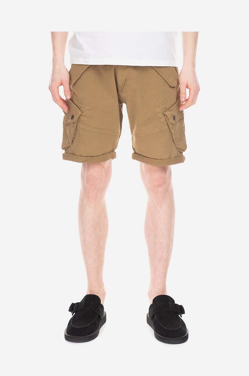 Alpha Industries pantaloni scurți Combat bărbați, culoarea bej 116210.13-beige