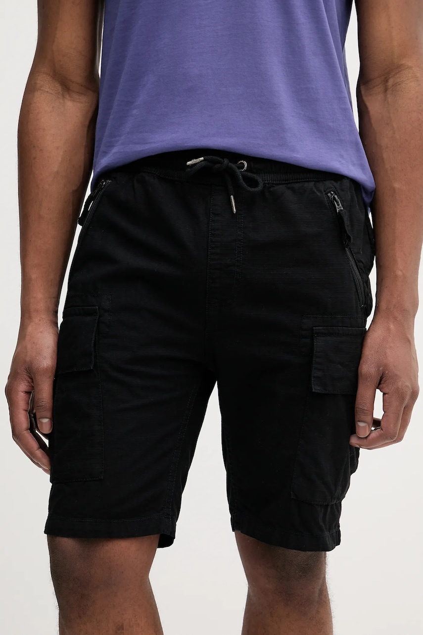 Alpha Industries pantaloni scurți din bumbac Ripstop Jogger culoarea negru 106250.03-black Alpha Industries pantaloni scurți din bumbac Ripstop Jogger culoarea negru 106250.03-black