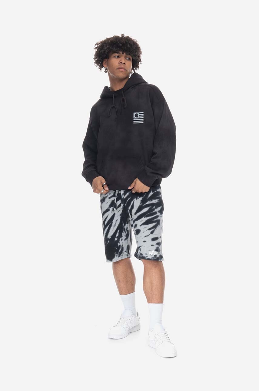 Alpha Industries pantaloni scurți Alpha Industries Tie Dye Shorts 106361 03 bărbați, culoarea negru 106361.03-black