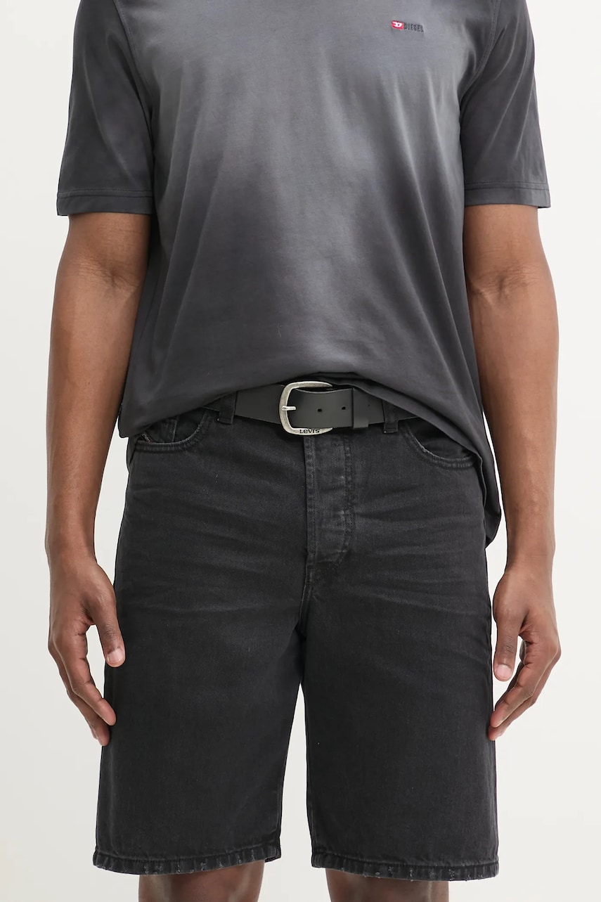 Diesel pantaloni scurți jeans REGULAR-SHORT SHORTS bărbați, culoarea negru, A06430.0GRDW Diesel pantaloni scurți jeans REGULAR-SHORT SHORTS bărbați, culoarea negru, A06430.0GRDW