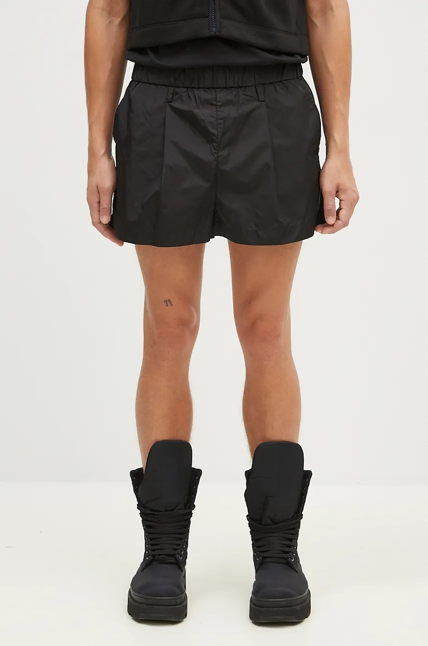 Rains pantaloni scurți 18950 Shorts W Wide culoarea negru, uni 18950-BLACK.