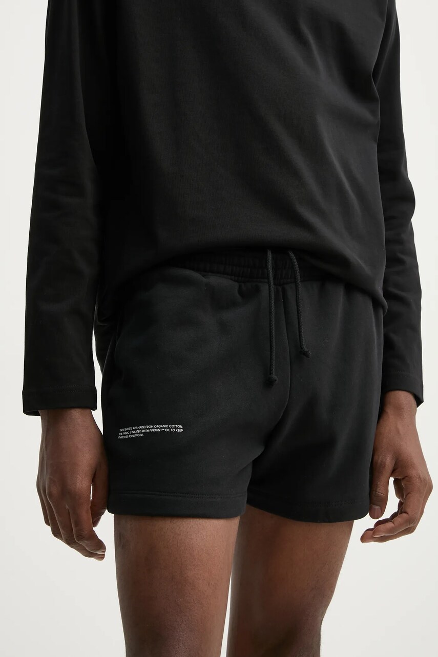 Pangaia pantaloni scurți din bumbac culoarea negru, uni