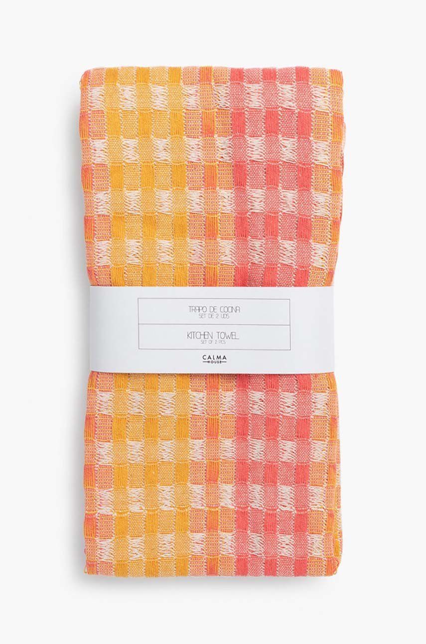 Sada kuchyňských utěrek Calma House Ibiza 50 x 70 cm 2-pack - oranžová -  100 % Bavlna