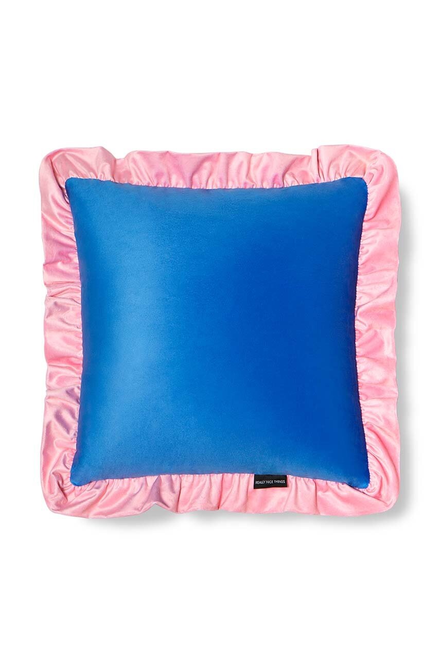 

Декоративна възглавница Really Nice Things Ruffle Velvet, Син