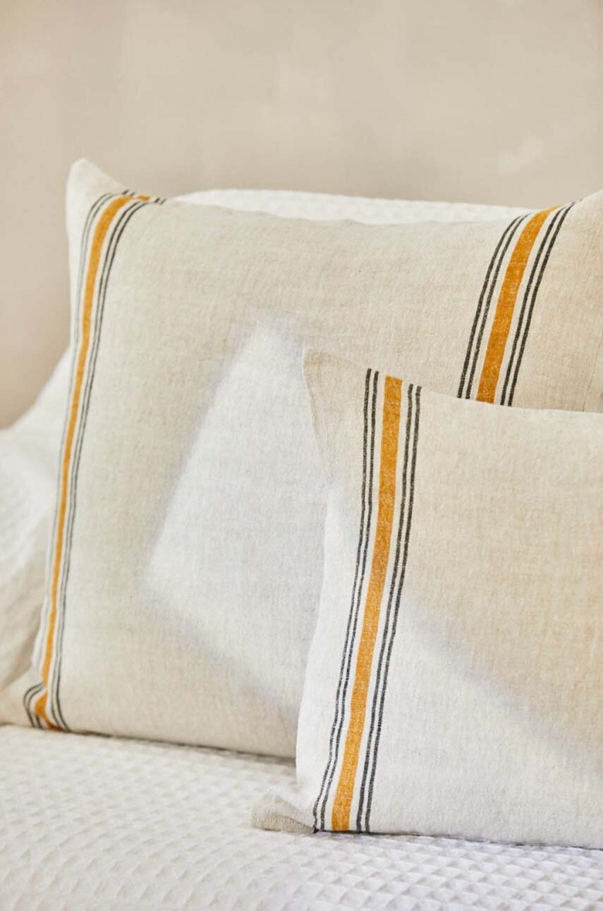 Κάλυμμα μαξιλαριού από λινό ύφασμα Calma House Golfet 60 x 60 cm φωτογραφία